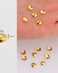 24K Gold Vermeil Plain Round Bead Caps, Gold Plated Shiny Round Bead Caps, 925 Silver Spacer Bead in Gold, Jewelry Making Supply, VM15ABC