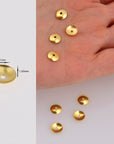 24K Gold Vermeil Plain Round Bead Caps, Gold Plated Shiny Round Bead Caps, 925 Silver Spacer Bead in Gold, Jewelry Making Supply, VM15ABC
