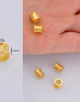 24K Gold Vermeil & 925 Silver Flower Tube Beads, Gold Plated Tube Beads, Spacer Tube Beads, Silver Tube Beads, Jewelry Making, M/VM22