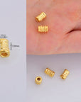 24K Gold Vermeil & 925 Silver Tube Beads, Silver Tube Beads in Gold, Antique Silver Spacer Tube Beads, Tube Beads For Jewelry Making,V/M24
