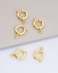 24K Gold Vermeil Spring Ring Clasp, 925 Solid Silver Spring Clasps with Open Loop, Gold Plated Trigger Spring Clasp, Jewelry Findings, VM53C