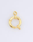 24K Gold Vermeil Spring Ring Clasp, 925 Solid Silver Spring Clasps with Open Loop, Gold Plated Trigger Spring Clasp, Jewelry Findings, VM53C