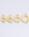 24K Gold Vermeil Spring Ring Clasp, 925 Solid Silver Spring Clasps with Open Loop, Plated Trigger Spring Clasp, Jewelry Findings, M/VM53