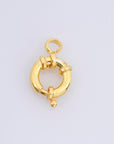 24K Gold Vermeil Spring Ring Clasp, 925 Solid Silver Spring Clasps with Open Loop, Gold Plated Trigger Spring Clasp, Jewelry Findings, VM53B
