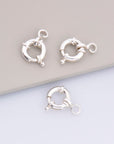 925 Sterling Silver Spring Ring Clasp, Solid Silver Spring Clasps with Open Loop, Silver Trigger Spring Clasp, Jewelry Making Findings, M53A