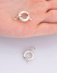 925 Sterling Silver Spring Ring Clasp, Solid Silver Spring Clasps with Open Loop, Silver Trigger Spring Clasp, Jewelry Making Findings, M53B