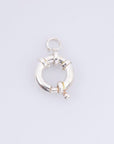 925 Sterling Silver Spring Ring Clasp, Solid Silver Spring Clasps with Open Loop, Silver Trigger Spring Clasp, Jewelry Making Findings, M53B