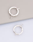 925 Sterling Silver Spring Ring Clasp, Solid Silver Spring Clasps with Open Loop, Silver Trigger Spring Clasp, Jewelry Making Findings, M53D