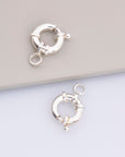 925 Sterling Silver Spring Ring Clasp, Solid Silver Spring Clasps with Open Loop, Silver Trigger Spring Clasp, Jewelry Findings, M53A-B-C-D