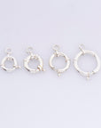 925 Sterling Silver Spring Ring Clasp, Solid Silver Spring Clasps with Open Loop, Silver Trigger Spring Clasp, Jewelry Findings, M53A-B-C-D
