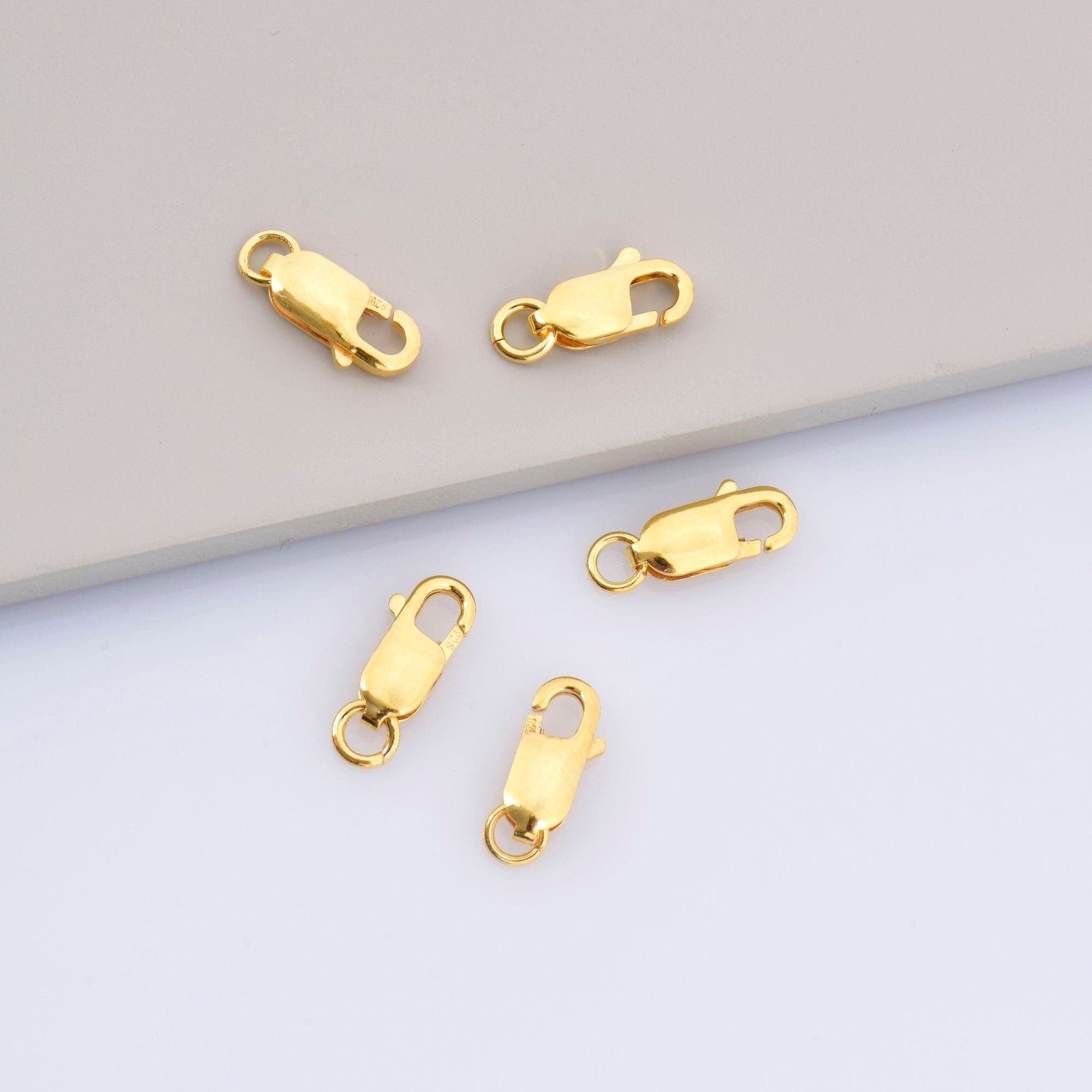 24K Gold Vermeil Lobster Clasp, 925 Solid Silver Trigger Clasp, Gold Plated Spring Clasp, Jewelry Supplies, Jewelry Making Findings, VM55B