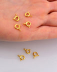 24K Gold Vermeil Round Clasps, 925 Solid Silver Round Trigger Clasp, Gold Plated Round Spring Clasp, Jewelry Supply, Jewelry Findings, VM56B