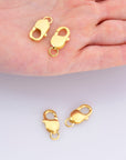 24K Gold Vermeil Lobster Clasp, 925 Solid Silver Trigger Clasp, Gold Plated Spring Clasp, Jewelry Supplies, Jewelry Making Findings, VM55E