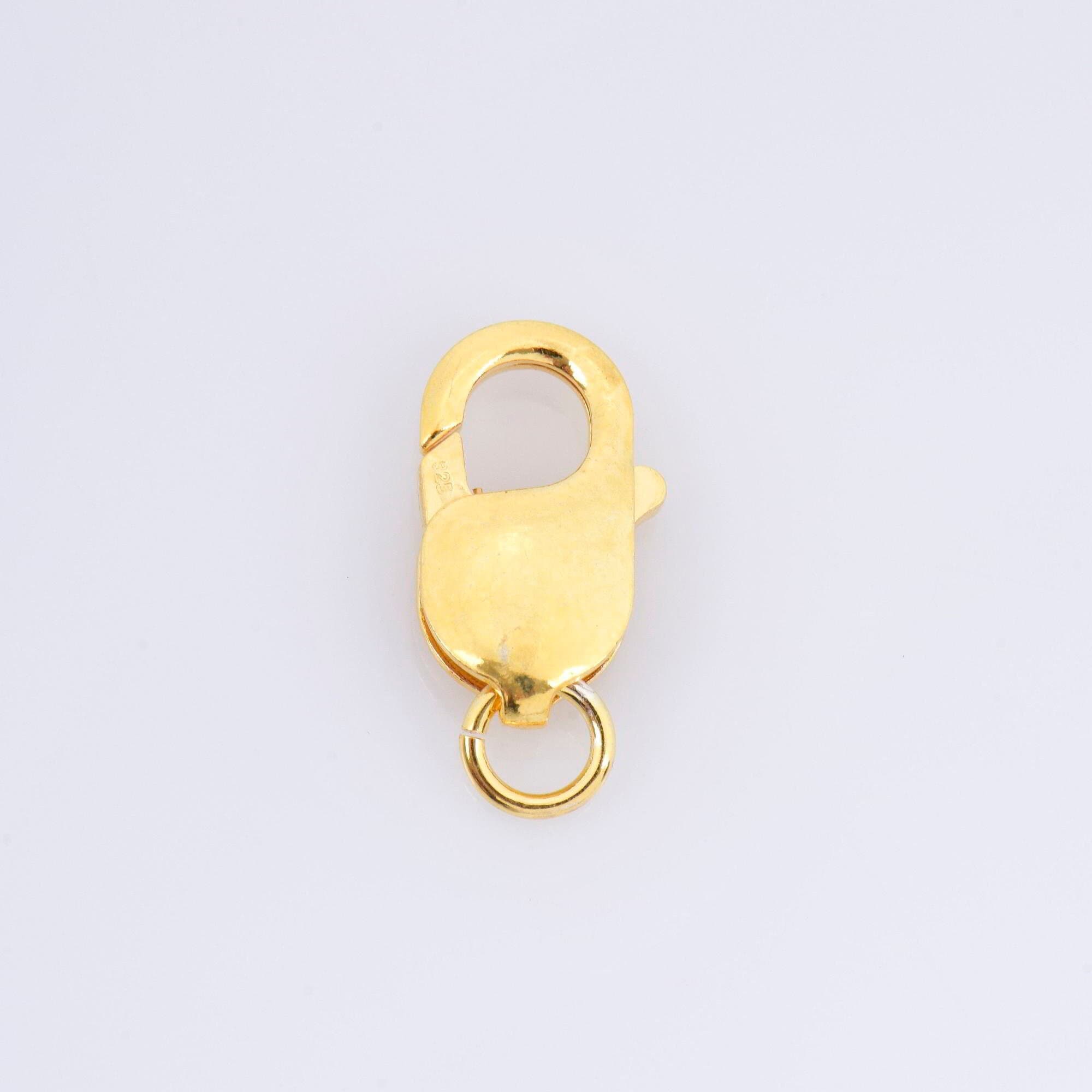 24K Gold Vermeil Lobster Clasp, 925 Solid Silver Trigger Clasp, Gold Plated Spring Clasp, Jewelry Supplies, Jewelry Making Findings, VM55E
