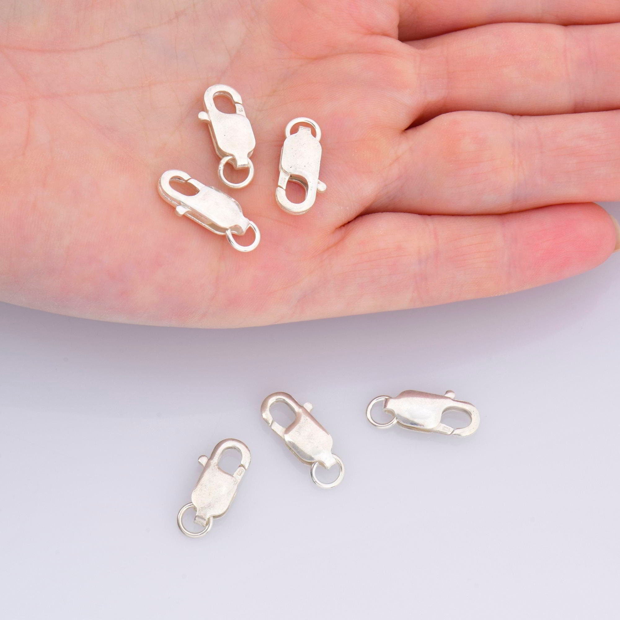 925 Sterling Silver Lobster Clasp, Solid Silver Trigger Clasp, Silver Spring Clasp, Jewelry Making Supplies, Jewelry Making Findings, M55C