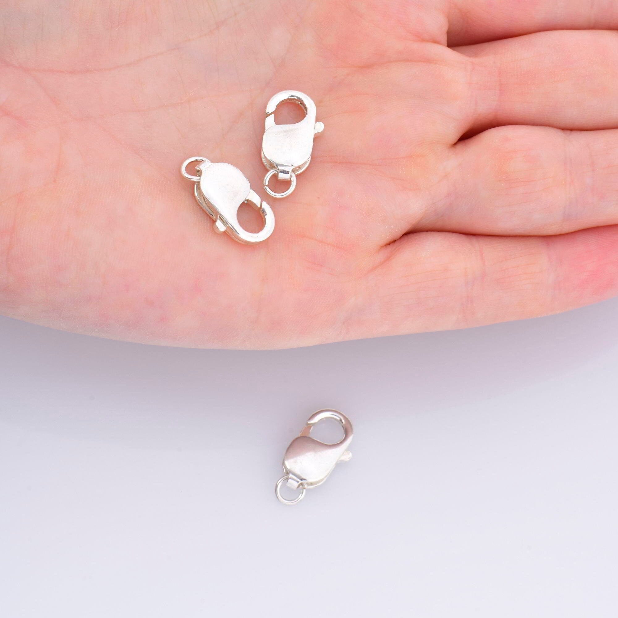 925 Sterling Silver Lobster Clasp, Solid Silver Trigger Clasp, Silver Spring Clasp, Jewelry Making Supplies, Jewelry Making Findings, M55D