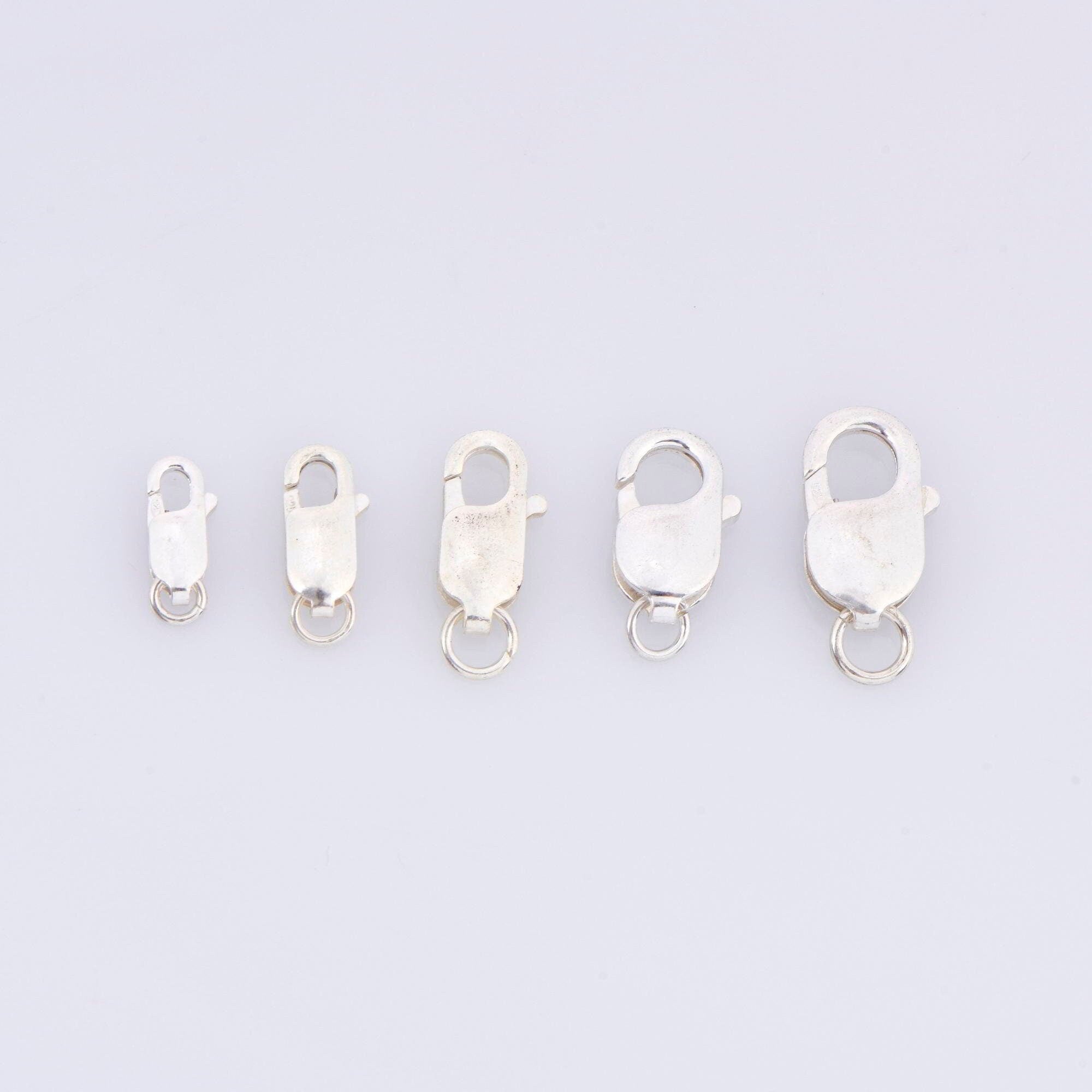 925 Sterling Silver Lobster Clasp, Solid Silver Trigger Clasp, Silver Spring Clasp, Jewelry Making Supplies, Jewelry Making Findings, M55A-E