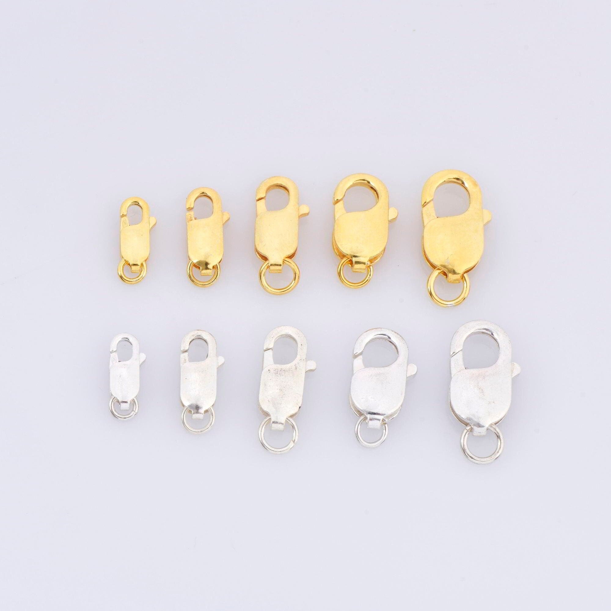 24K Gold Vermeil & 925 Silver Lobster Clasp, Solid Silver Trigger Clasp, Gold Plated Spring Clasp, Jewelry Making Findings, M/VM55
