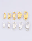 24K Gold Vermeil & 925 Silver Lobster Clasp, Solid Silver Trigger Clasp, Gold Plated Spring Clasp, Jewelry Making Findings, M/VM55