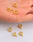 24K Gold Vermeil Round Clasps, 925 Solid Silver Round Trigger Clasp, Plated Round Spring Clasp, Jewelry Supply, Jewelry Findings, VM56A-D