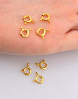 24K Gold Vermeil Round Clasps, 925 Solid Silver Round Trigger Clasp, Plated Round Spring Clasp, Jewelry Supply, Jewelry Findings, VM56A-D