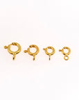 24K Gold Vermeil & 925 Silver Round Clasps, Solid Silver Round Trigger Clasp, Plated Round Spring Clasp, Jewelry Finding, M/VM56