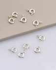 925 Sterling Silver Round Clasps, Solid Silver Round Trigger Clasp, Silver Round Spring Clasp, Jewelry Making Supply, Jewelry Findings, M56B