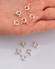 925 Sterling Silver Round Clasps, Solid Silver Round Trigger Clasp, Silver Round Spring Clasp, Jewelry Making Supply, Jewelry Findings, M56C