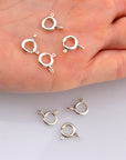 925 Sterling Silver Round Clasps, Solid Silver Round Trigger Clasp, Silver Round Spring Clasp, Jewelry Making Supply, Jewelry Findings, M56D