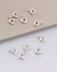 925 Sterling Silver Round Clasps, Solid Silver Round Trigger Clasp, Round Spring Clasp, Jewelry Making Supply, Jewelry Findings, M56A-D