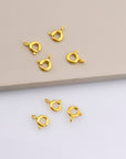 24K Gold Vermeil & 925 Silver Round Clasps, Solid Silver Round Trigger Clasp, Plated Round Spring Clasp, Jewelry Finding, M/VM56