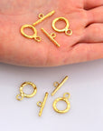 24K Gold Vermeil Toggle Clasps, 925 Solid Silver Toggle Clasp, Plated Organic Toggle Clasp Set, Jewelry Supply, Jewelry Findings, VM57A-C