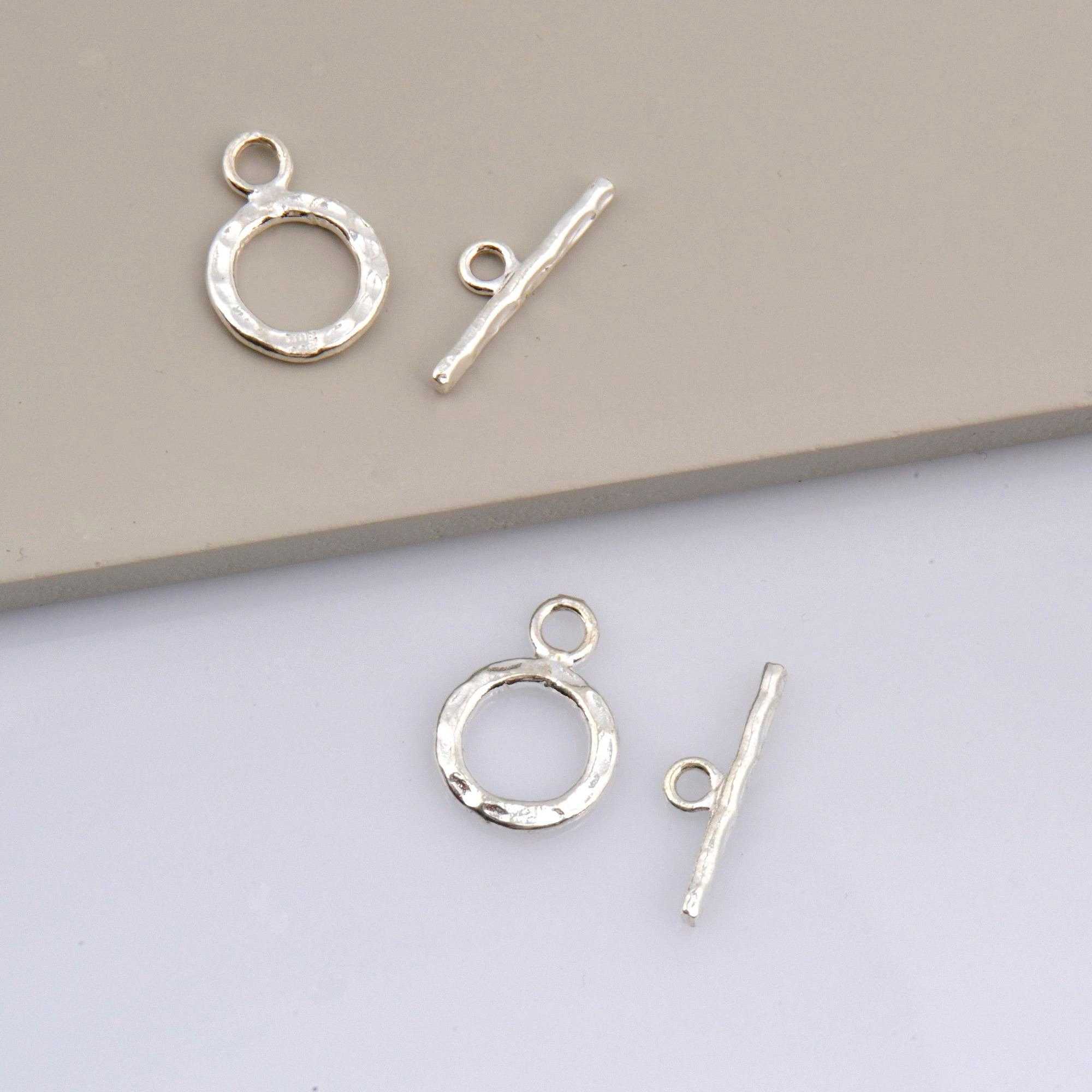 925 Silver Toggle Clasps, Solid Silver Toggle Clasp, Silver Plated Organic Toggle Clasp Set, Jewelry Supply, Jewelry Findings, M57B