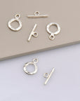 925 Silver Toggle Clasps, Solid Silver Toggle Clasp, Silver Plated Organic Toggle Clasp Set, Jewelry Supply, Jewelry Findings, M57A