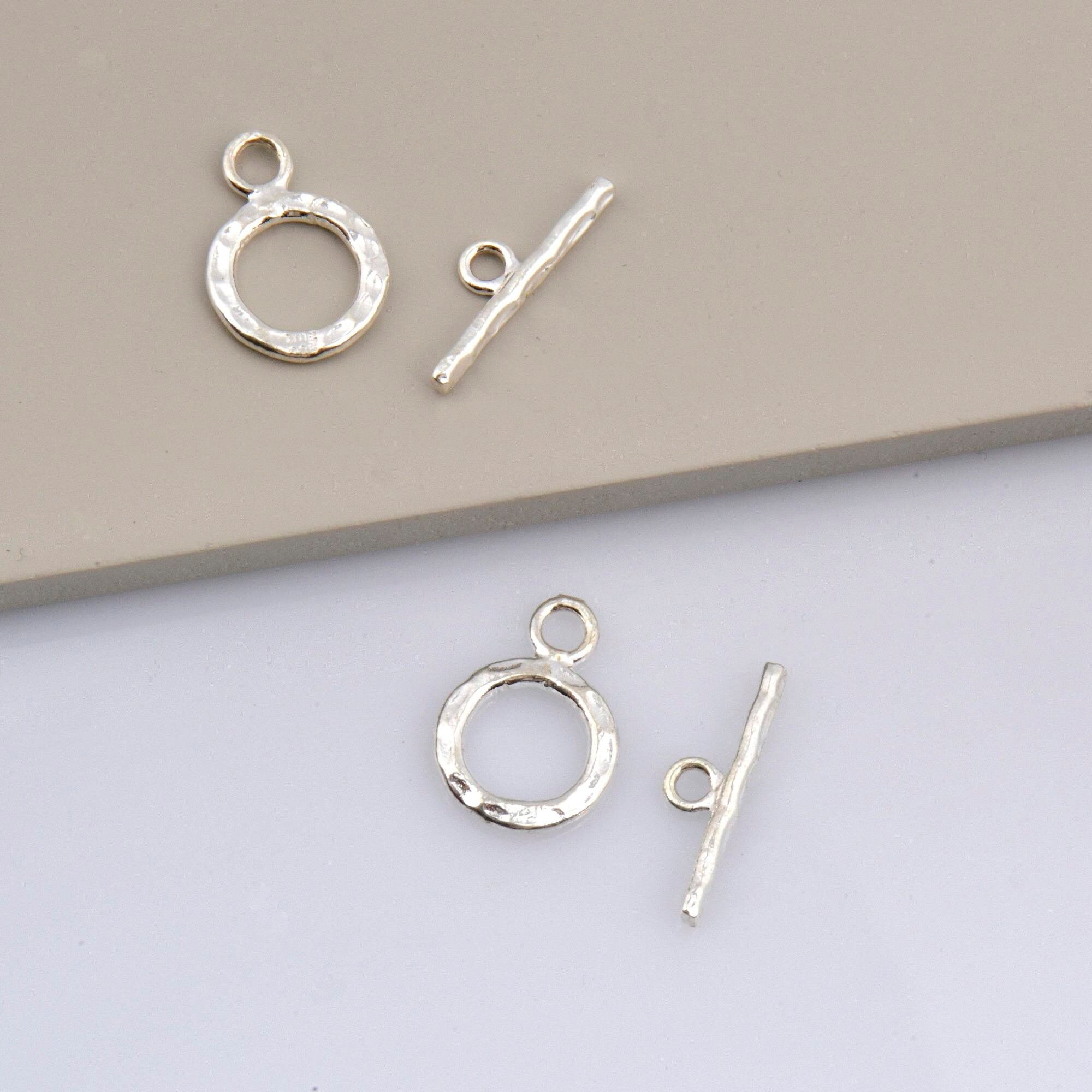 925 Solid Silver Toggle Clasp, Silver Toggle Clasps, Silver Plated Organic Toggle Clasp Set, Jewelry Supply, Jewelry Findings, M57A-C