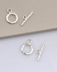 925 Solid Silver Toggle Clasp, Silver Toggle Clasps, Silver Plated Organic Toggle Clasp Set, Jewelry Supply, Jewelry Findings, M57A-C