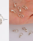 925 Sterling Silver Bails with Open Loop, Solid Silver Open Loop Bails, Smooth Silver Connector Bails, Bail Charms, Jewelry Findings, M30B