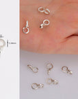 925 Sterling Silver Bails with Open Loop, Solid Silver Bails, Smooth Silver Connector Bails, Bail Charms, Jewelry Findings, M30A-B-C