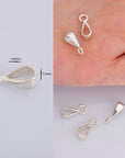 925 Sterling Silver Bails with Open Loop, Solid Silver Open Ring Bails, Smooth Silver Connector Bails, Bail Charms, Jewelry Findings, M31