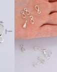 925 Sterling Silver Bails with Open Loop, Solid Silver Open Loop Bails, Smooth Silver Connector Bails, Bail Charms, Jewelry Findings, M33
