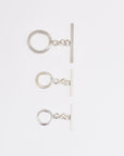 925 Silver Toggle Clasps, Solid Silver Toggle Clasp, Silver Plain Toggle Clasp Set, Jewelry Making Supplies, Jewelry Findings, M58A-C