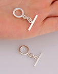 925 Silver Toggle Clasps, Solid Silver Toggle Clasp, Silver Plain Toggle Clasp Set, Jewelry Making Supplies, Jewelry Findings, M58A-C