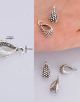925 Sterling Silver Filigree Bails with Open Loop, Solid Open Loop Bails, Antique Silver Connector Filigree Bails, Jewelry Findings, M36