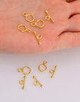 24K Gold Vermeil Toggle Clasps, 925 Solid Silver Toggle Clasp, Gold Plated Plain Toggle Clasp Set, Jewelry Supply, Jewelry Findings, VM59A