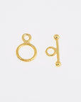 24K Gold Vermeil Toggle Clasps, 925 Solid Silver Toggle Clasp, Gold Plated Plain Toggle Clasp Set, Jewelry Supply, Jewelry Findings, VM59A