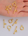 24K Gold Vermeil Toggle Clasps, 925 Solid Silver Toggle Clasp, Gold Plated Plain Toggle Clasp Set, Jewelry Supply, Jewelry Findings, VM59C