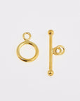 24K Gold Vermeil Toggle Clasps, 925 Solid Silver Toggle Clasp, Gold Plated Plain Toggle Clasp Set, Jewelry Supply, Jewelry Findings, VM59C