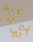 24K Gold Vermeil Toggle Clasps, 925 Solid Silver Toggle Clasp, Gold Plated Plain Toggle Clasp Set, Jewelry Supply, Jewelry Findings, VM59D