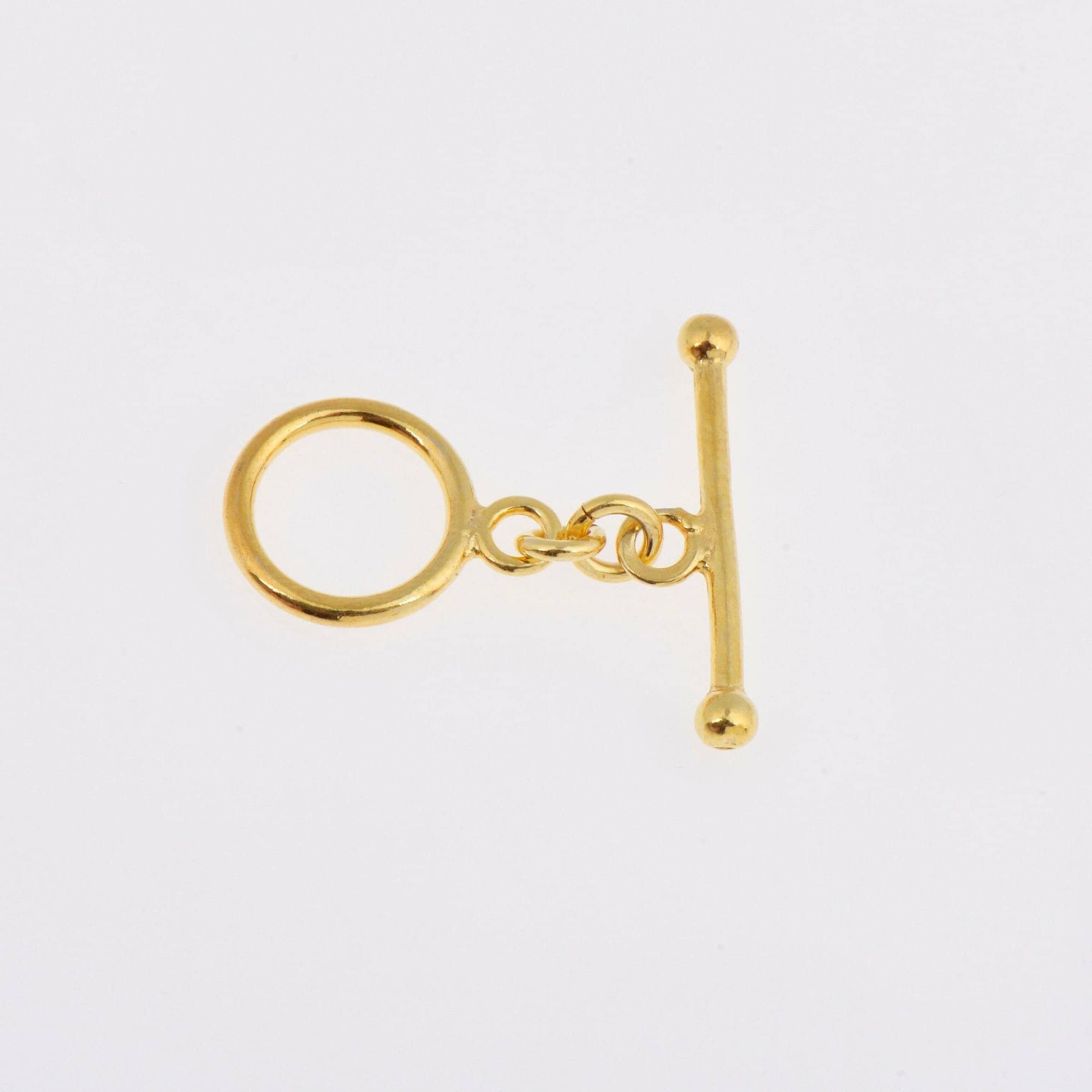 24K Gold Vermeil Toggle Clasps, 925 Solid Silver Toggle Clasp, Gold Plated Plain Toggle Clasp Set, Jewelry Supply, Jewelry Findings, VM59D