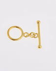 24K Gold Vermeil Toggle Clasps, 925 Solid Silver Toggle Clasp, Gold Plated Plain Toggle Clasp Set, Jewelry Supply, Jewelry Findings, VM59D